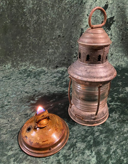Zero Stock Antique Fresnel Glass Ship’s Oil Lantern PERKO USA