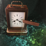 Zero Stock-Antique Carriage Officers Mantle  Bell Striking Clock Stein Paris 14 Days