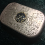 ZERO STOCK-Antique Snuff Tin With Compass P Lorillard & Co Rose Leaf Chewing Tobacco