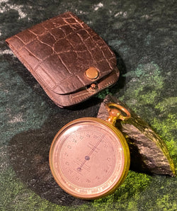 Zero Stock-Antique Pocket Altimeter Barometer Made by Tycos Short & Mason London