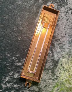 Zero Stock-Antique Minimum Maximum  Brass Thermometer Made by Taylor Rochester New York
