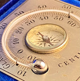 Zero Stock -Antique  Pocket  Thermometer Compass Compendium  Made in Germany