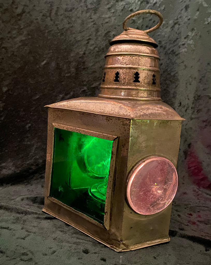 Zero Stock Antique Nickel Covered Brass Boat Running Light Explorer Antiques