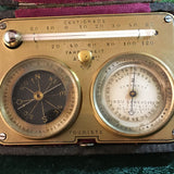 ZERO STOCK Antique Pocket Barometer Compass Thermometer Compendium Made by Jules Richard Paris