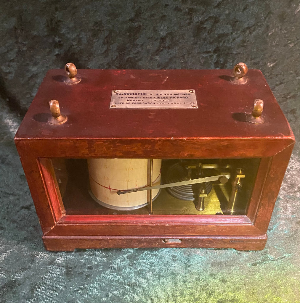 Zero StockAntique Aircraft Altimeter Barograph Jules Richard Paris