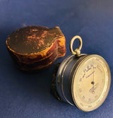 Zero Stock- Antique Pocket Barometer Compass and Thermometer Compendium Made by Andrew Barrett & Sons London