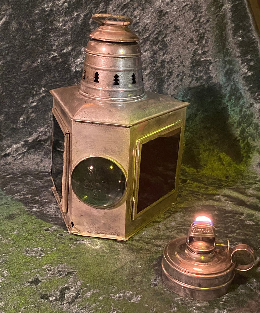 Zero Stock Antique Nickel Covered Brass Boat Running Light Explorer Antiques