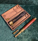 Zero Stock- Antique Mahogany Telescope With Tripod Made in England