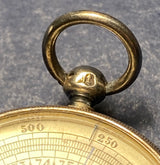 Zero Stock-Antique Sterling Silver Pocket Barometer Altimeter Made in London England