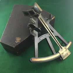 ZERO STOCK-ANTIQUE MARINE OCTANT MADE BY SPENCER BROWNING AND RUST LONDON