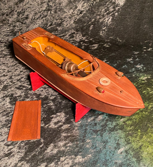 Vintage Wood Toy Boat Made in Japan