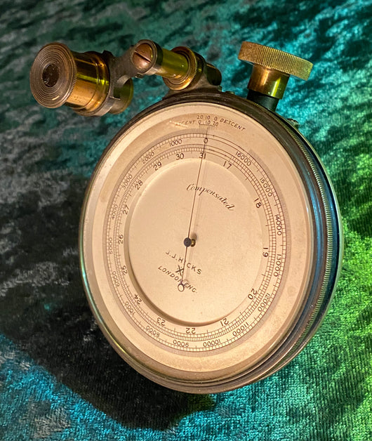 Zero Stock-Antique Surveying  Mountain Altimeter Barometer Made by JJ Hicks London