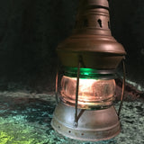 Zero Stock-Antique Fresnel Glass Ship’s Oil Lantern