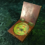Zero Stock- Antique Mahogany Case Compass Made in Germany