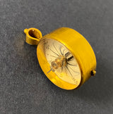 Zero Stock-Antique Gold Gilt Compass Made In England From Georgian Era
