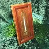 Zero Stock- Antique Mahogany Wood and Brass Thermometer Made in Germany