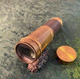 Zero Stock-Antique Telescope Spyglass With Leather Cover