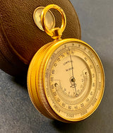 Zero Stock-Antique Pocket Barometer Compass Thermometer Compendium Made by Lufft Germany