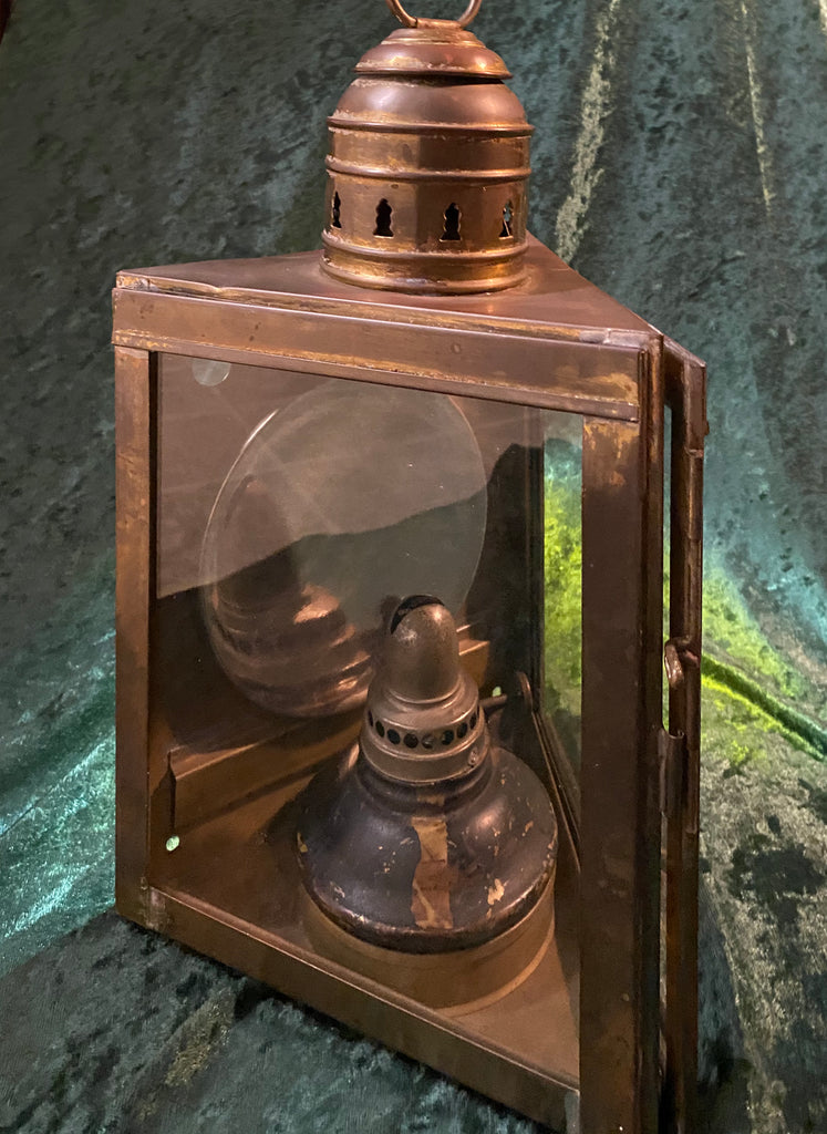Zero Stock Antique Boat Light Triangular Shape Explorer Antiques
