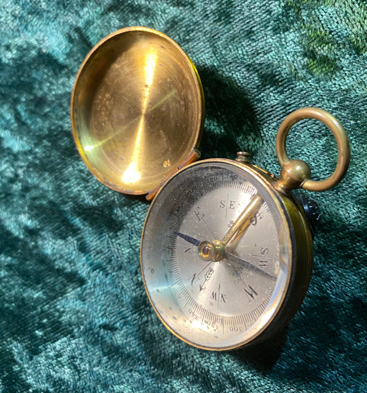 Zero Stock -Vintage Brass Compass Made in France