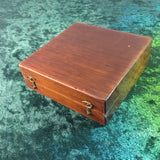 Zero Stock- Antique  Equinoctial Compass Sundial In Mahogany Case Made in France