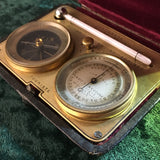 ZERO STOCK Antique Pocket Barometer Compass Thermometer Compendium Made by Jules Richard Paris
