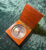 Zero Stock-Antique Mahogany Case Compass Made in France