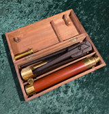 Zero Stock- Antique Mahogany Telescope With Tripod Made in England