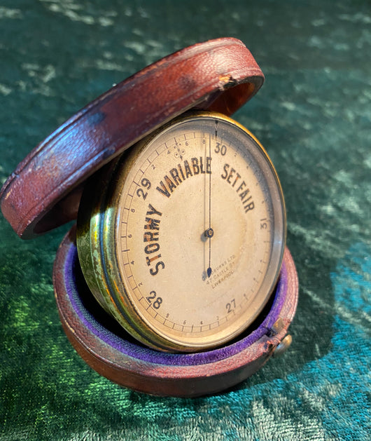 Zero Stock- Antique Pocket Barometer Chadburns  ltd  Liverpool England