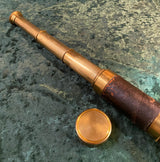 Zero Stock- Antique Telescope Spyglass With Leather Cover 32 Inches