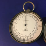 Zero Stock-Antique Barometer Compass and Thermometer Compendium Made by Antoine Redier Paris
