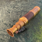 Zero Stock-Antique Telescope Spyglass With Leather Cover