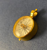 Zero Stock-Antique Gold Gilt Compass Made In England From Georgian Era