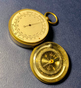 Zero Stock-Antique Barometer Compass and Thermometer Compendium Made by Antoine Redier Paris