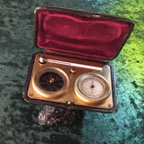 ZERO STOCK Antique Pocket Barometer Compass Thermometer Compendium Made by Jules Richard Paris