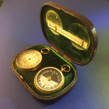 Zero Stock-Antique Pocket Barometer Altimeter Compass and Thermometer Compendium Made by Negretti Zambra London