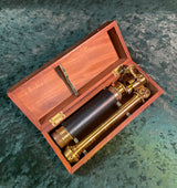 Zero Stock- Antique Mini Library Telescope With Mahogany Box Made in England