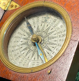 Zero Stock- Antique Mahogany Cased Compass Made in England