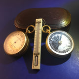 Zero Stock-Antique Pocket Barometer Altimeter Compass and Thermometer Compendium Made by Negretti Zambra London