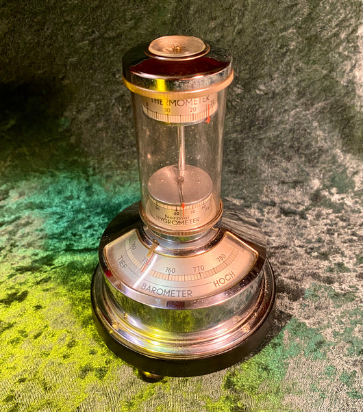 Zero Stock- Vintage Art Deco Barometer Thermometer Hygrometer And Comp ...