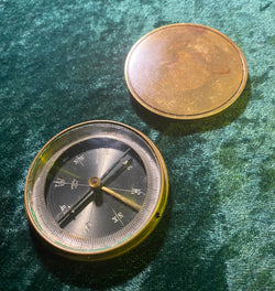 Zero Stock-Vintage Brass Compass Made in France