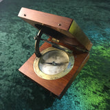 Zero Stock- Antique  Equinoctial Compass Sundial In Mahogany Case Made in France