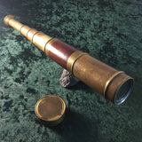 Zero Stock-Antique Telescope Spyglass With Mahogany Veneer Cover