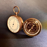 Zero Stock-Antique Barometer Compass and Thermometer Compendium Made by Antoine Redier Paris
