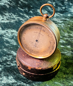 Zero Stock- Antique Pocket Barometer Altimeter Elliott Bros 449 Stand London