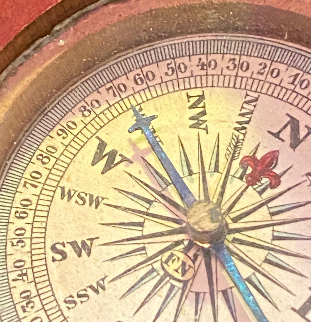 Zero Stock Antique FruitWood Compass Made in Germany Explorer Antiques