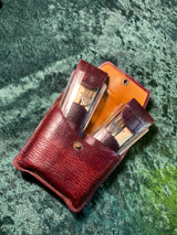 Zero Stock- Vintage Travel Cutlery Set  In Morocco Leather Etui Made In Germany