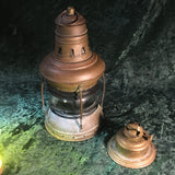 Zero Stock-Antique Fresnel Glass Ship’s Oil Lantern