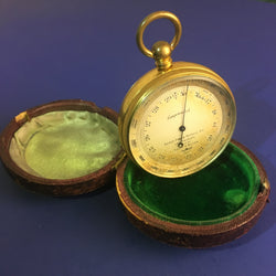 ZERO STOCK- Antique Pocket Altimeter Barometer Made by Short & Mason for Adolf Frese Optical CO Los Angeles