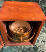 Zero Stock -Antique Small Nautical Dry Card Compass in Mahogany Case Made by C D Durkee & Co New York